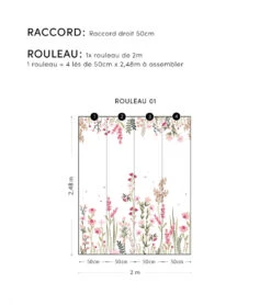 Papier Peint Magenta Champs De Fleurs Lilipinso (200 X 248 CM) -Lilipinso Déco Soldes Boutique magenta papier peint panoramique champs de fleurs rose droite 3