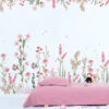 Papier Peint Magenta Champs De Fleurs Lilipinso (200 X 248 CM)
