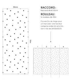 Papier Peint Minima Motif Pois Lilipinso (50cm X 10m) -Lilipinso Déco Soldes Boutique minima papier peint enfant motif pois 3