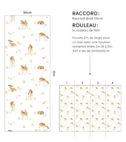 Papier Peint Oh Deer Lilipinso (50cm X 10m) 7 Papier Peint Oh Deer Lilipinso (50cm X 10m) -Lilipinso Déco Soldes Boutique oh deer papier peint enfant motif faons vintage 4