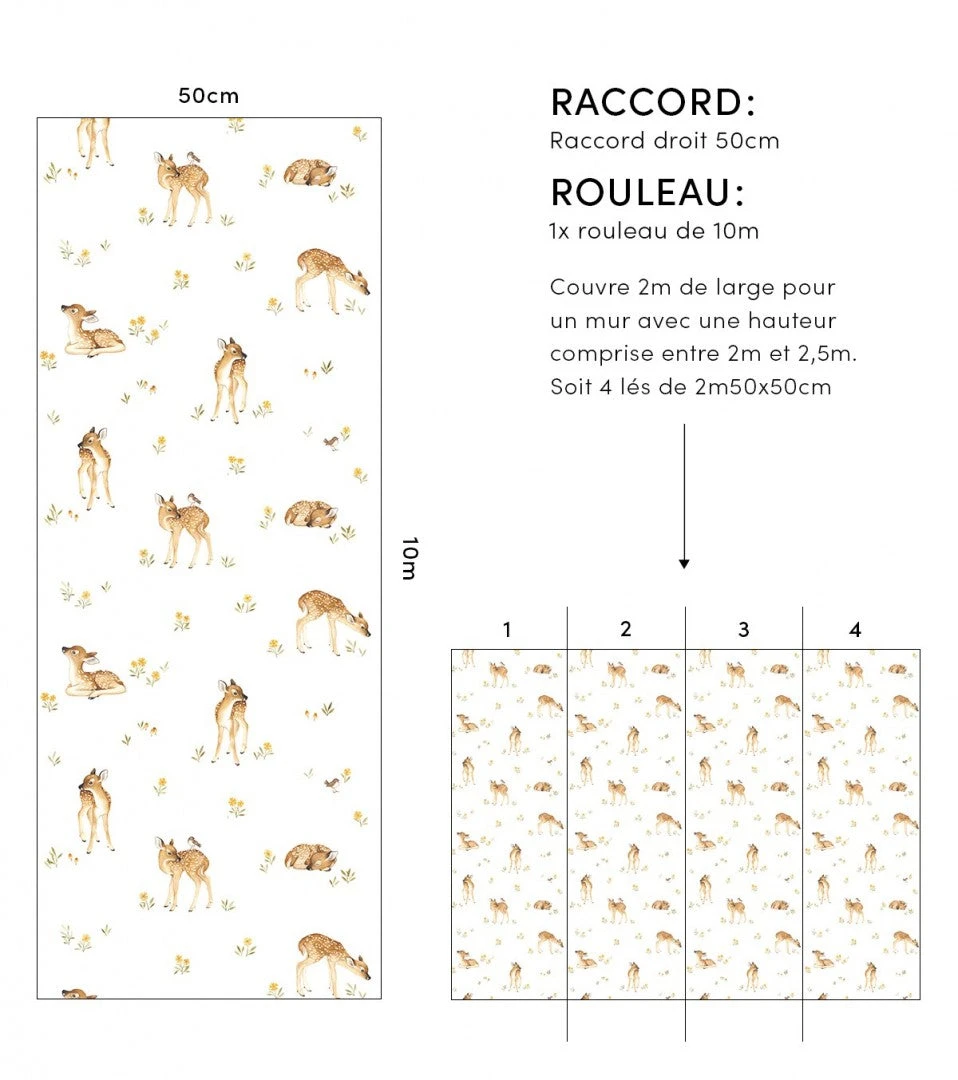 Papier Peint Oh Deer Lilipinso (50cm X 10m) 4 Papier Peint Oh Deer Lilipinso (50cm X 10m) – Image 4