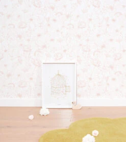 Papier Peint Bucolique Fleurs En Papier Rose 50cm X 10m