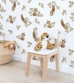 Papier Peint Cute Tiger Multicolore