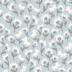 Papier Peint Dancing Daisies Bleu (50 Cm X 10 M)