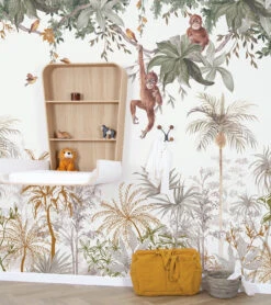 Papier Peint Décor Gunung Palung" En Papier Marron 4m X 2,48m"