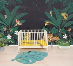 Papier Peint Décor Jungle En Papier Noir 4m X 2,48m