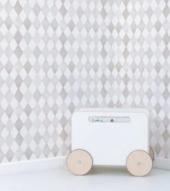 Papier Peint Enfant Motif Harlequin En Papier Gris 50x1000 Cm