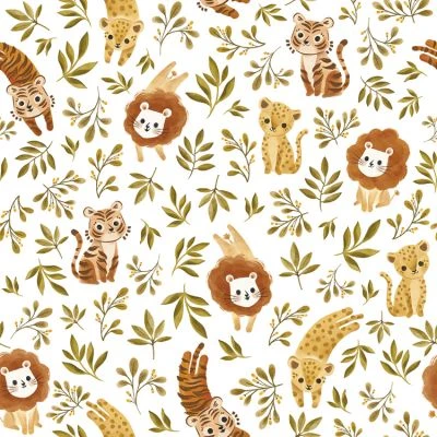 Papier Peint Félins Jungle Trio (50 Cm X 10 M) 1 Papier Peint Félins Jungle Trio (50 Cm X 10 M)