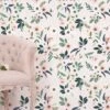 Papier Peint Floral En Papier Rose Pâle 50cm X 10m