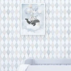 Papier Peint Harlequin Bleu (50 Cm X 10 M) -Lilipinso Déco Soldes Boutique papier peint harlequin bleu 50 cm x 10 m 4