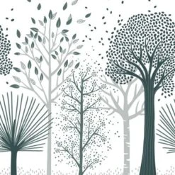 Papier Peint Intissé Forêt Bleu M. Fox (10 M)