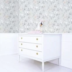 Papier Peint Intissé Symphonie Des Roses Grace Gris -Lilipinso Déco Soldes Boutique papier peint intisse symphonie des roses grace gris 3