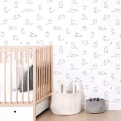 Papier Peint Lapins En Papier Noir 50cm X 10m