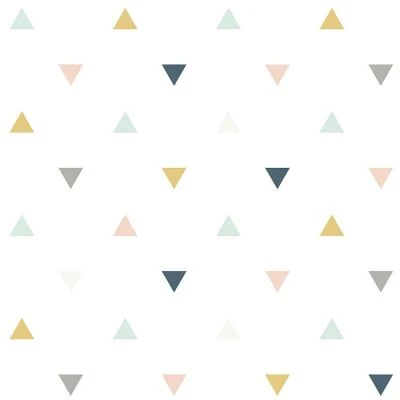 Papier Peint Motif Triangles Rose Moutarde Gris (10 M) 1 Papier Peint Motif Triangles Rose Moutarde Gris (10 M)