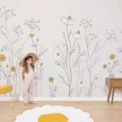 Papier Peint Panoramique Chamomile (400 X 248 Cm) -Lilipinso Déco Soldes Boutique papier peint panoramique chamomile 400 x 248 cm 4