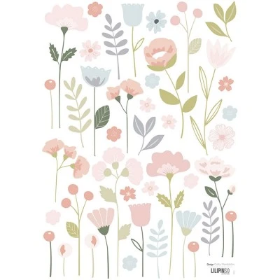 Planche De Stickers A3 De Fleurs Tiges 1 Planche De Stickers A3 De Fleurs Tiges