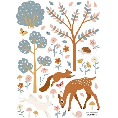 Planche De Stickers A3 Faon Woodland Animals 1 Planche De Stickers A3 Faon Woodland Animals