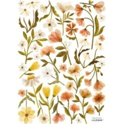 Planche De Stickers A3 Fleurs Vintage Flowers