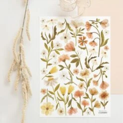 Planche De Stickers A3 Fleurs Vintage Flowers -Lilipinso Déco Soldes Boutique planche de stickers a3 fleurs vintage flowers 3