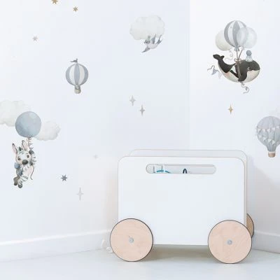 Planche De Stickers A3 Montgolfières Bleues 2 Planche De Stickers A3 Montgolfières Bleues – Image 2