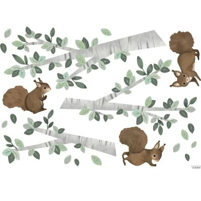Planche De Stickers L Ecureuils (64 X 90 Cm) 1 Planche De Stickers L Ecureuils (64 X 90 Cm)