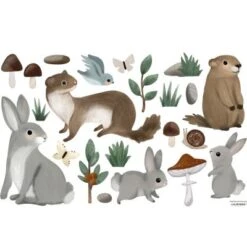 Planche De Stickers M Animaux De La Montagne (64 X 90 Cm)