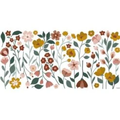 Planche De Stickers XL Large Pretty Flowers (130 X 34 Cm)