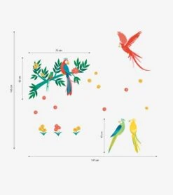 Planches De Stickers Rio Lilipinso -Lilipinso Déco Soldes Boutique rio stickers muraux perroquets inseparables 2