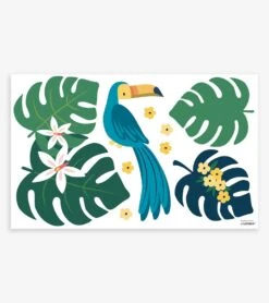 Planches De Stickers Rio Lilipinso -Lilipinso Déco Soldes Boutique rio stickers muraux toucan et feuilles