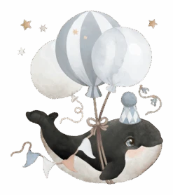 Grands Stickers Selene Lilipinso -Lilipinso Déco Soldes Boutique selene grand sticker orque et ballons bleu