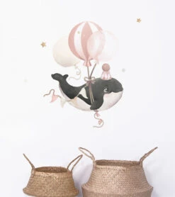 Grands Stickers Selene Lilipinso -Lilipinso Déco Soldes Boutique selene grand sticker orque et ballons rose 1
