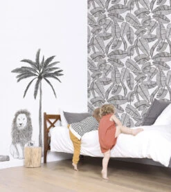 Papier Peint Serengeti Lilipinso (50cm X 10m) -Lilipinso Déco Soldes Boutique serengeti papier peint enfant motif feuilles tropicales 4 1