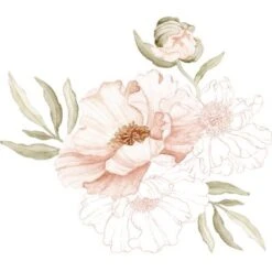 Sticker Mural Large Pretty Poppy (81 X 71 Cm)