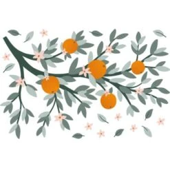 Sticker Mural Oranges Sur Branche (54 X 90 Cm)