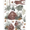 Sticker Singes, Les Orangs-outans En Vinyle Marron 29,7x42 Cm