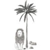 Sticker XL Arbre Et Lion En Vinyle Mat Noir