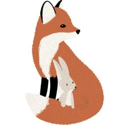Sticker Xl Renard En Vinyle Mat Orange 38x60 Cm