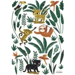 Stickers Jungle Night Animaux De La Jungle (29,7 X 42 Cm)
