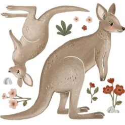 Stickers Muraux Kangourou Lilydale (65 X 61 Cm)