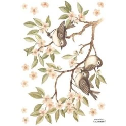 Stickers Oh Deer Branches Et Moineaux (29,7 X 42 Cm)