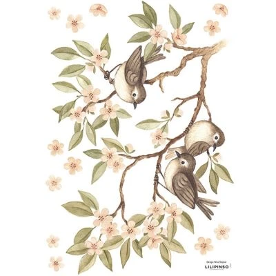 Stickers Oh Deer Branches Et Moineaux (29,7 X 42 Cm) 1 Stickers Oh Deer Branches Et Moineaux (29,7 X 42 Cm)