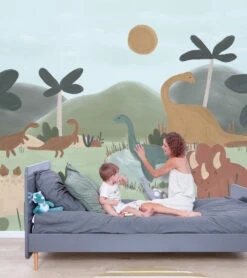 Papier Peint Décor Dinos Lilipinso (400 X 248 CM) -Lilipinso Déco Soldes Boutique sunny papier peint panoramique dinosaures cool 1