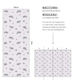 Papier Peint Tanzania Animaux Lilipinso (50cm X 10m) 24 Papier Peint Tanzania Animaux Lilipinso (50cm X 10m) -Lilipinso Déco Soldes Boutique tanzania papier peint enfant motif rhinoceros fond gris 3