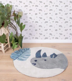 Tapis Rond Lilipinso -Lilipinso Déco Soldes Boutique tanzania tapis rhinoceros 1