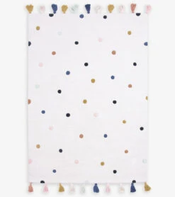 Tapis à Pois En Coton Multicolore
