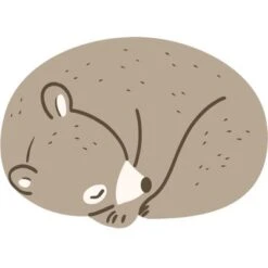 Tapis En Coton Ours Endormi (140 X 100 Cm)