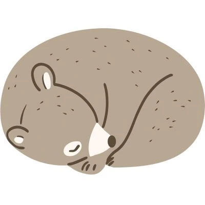 Tapis En Coton Ours Endormi (140 X 100 Cm) 1 Tapis En Coton Ours Endormi (140 X 100 Cm)