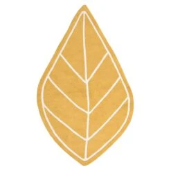 Tapis Feuille Moutarde En Coton Moutarde