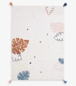 Tapis Feuilles En Coton Multicolore