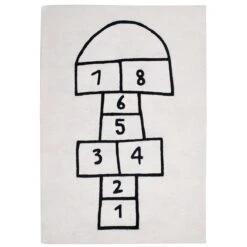 Tapis Marelle En Coton Beige